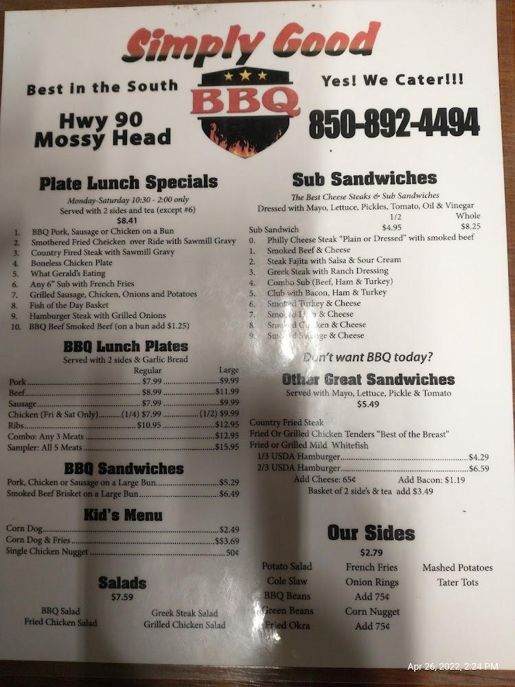 Simply Good BBQ Menu image 3
